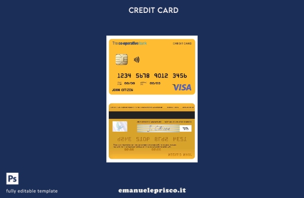 stile verificato Regno Unito Il modello di carta Visa bancaria cooperativa